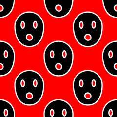 Seamless pattern with scary faces