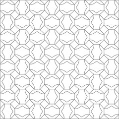 Vector pattern with symmetrical elements . Repeating geometric tiles from striped elements. black patterns.