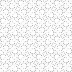 Vector pattern with symmetrical elements . Repeating geometric tiles from striped elements. black patterns.