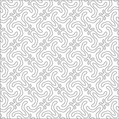 Vector pattern with symmetrical elements . Repeating geometric tiles from striped elements. black patterns.
