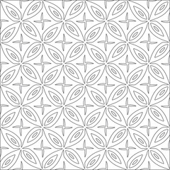 Vector pattern with symmetrical elements . Repeating geometric tiles from striped elements. black patterns.