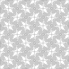  Vector pattern with symmetrical elements . Repeating geometric tiles from striped elements. black patterns.