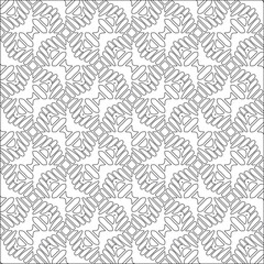  Vector pattern with symmetrical elements . Repeating geometric tiles from striped elements. black patterns.