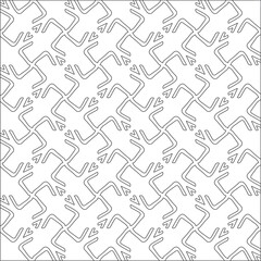 Vector pattern with symmetrical elements . Repeating geometric tiles from striped elements. black patterns.