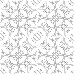 Vector pattern with symmetrical elements . Repeating geometric tiles from striped elements. black patterns.