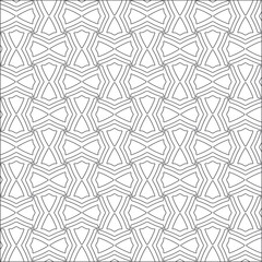 Vector pattern with symmetrical elements . Repeating geometric tiles from striped elements. black patterns.
