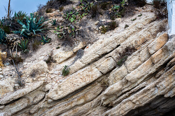 Stone in the mediterranean sea on the beaches of Alicante 
