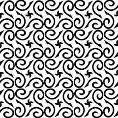 Seamless vector pattern in geometric ornamental style. Black  pattern.