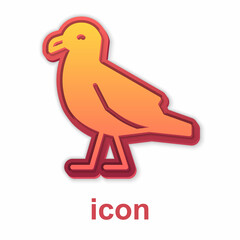 Gold Bird seagull icon isolated on white background. Vector