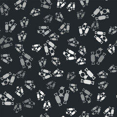 Grey Candy icon isolated seamless pattern on black background. Happy Halloween party. Vector