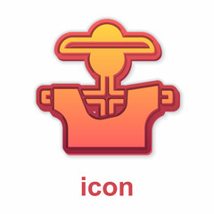 Gold Scarecrow icon isolated on white background. Vector