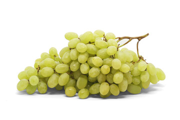 bunch of white grapes isolated on white background