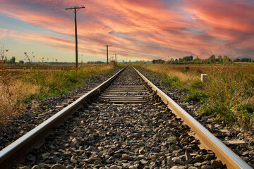 Fototapeta na wymiar train track and amazing nature view.