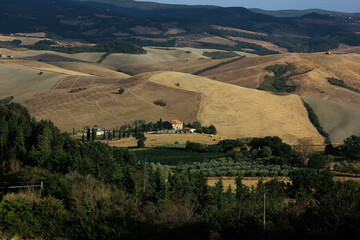Tuscan landscape view from above