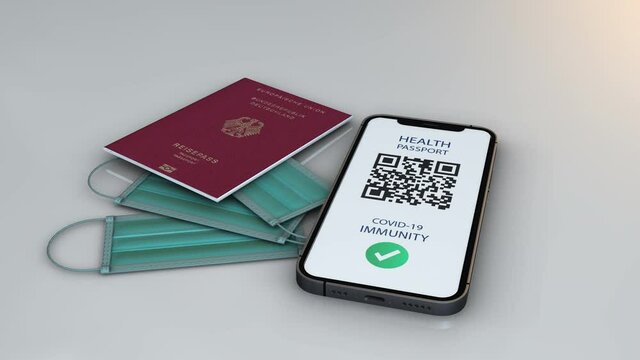 Health Passport - Germany - rotation - 3d animation model on a white background
