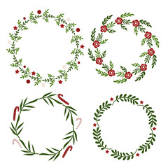 Christmas wreath design.  Vector illustration.