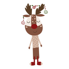 Raindeer clipart set. Vector illustration.