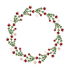 Christmas wreath design.  Vector illustration.