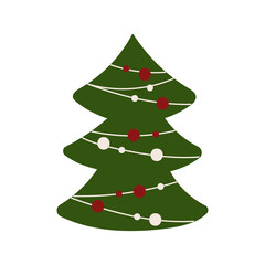 Stylized Christmas tree. Vector illustration.