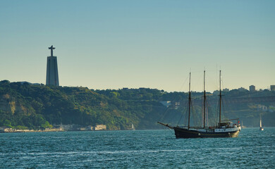 sailboat in the Lisbon bay (Portugal)