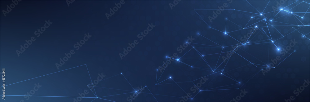 Poster abstract blue background. dark triangle pattern. technology style. science backdrop. vector illustra