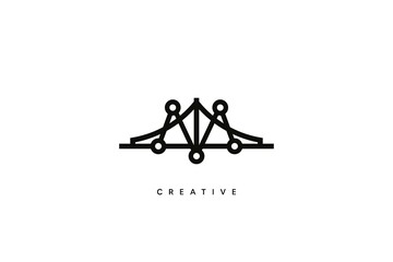 Bridge Statistic Logo Design. Creative vector based icon template.