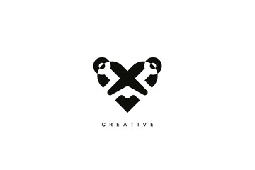 Love Partnership Technology Logo Design. Creative vector based icon template.