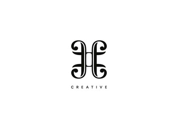 Luxury Letter H Logo Design. Simple vector based icon template.
