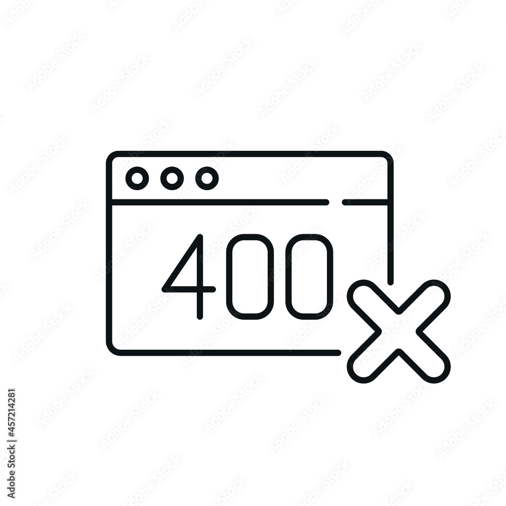 Poster 400 error linear icon. website. thin line customizable illustration. contour symbol. vector isolated