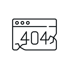 404 error linear icon. Website. Thin line customizable illustration. Contour symbol. Vector isolated outline drawing. Editable stroke