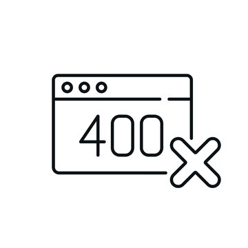 400 error linear icon. Website. Thin line customizable illustration. Contour symbol. Vector isolated outline drawing. Editable stroke