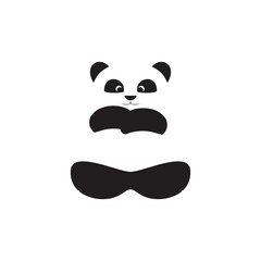 cute cartoon panda bear silhouette. vector illustration design template for logo, icon or mascot