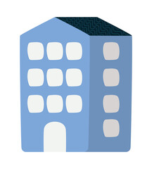 blue building illustration