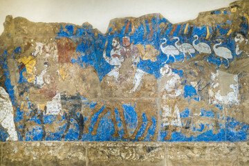 A 7-8 century fresco from Central Asia depicting journey of nobility on camels. At that time it was decorating Ishhid palace. Now it is in Afrasiab Museum, Samarkand, Uzbekistan.