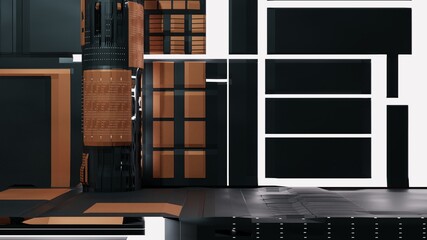 3d machine technology background premium image