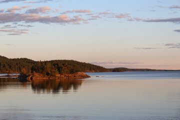 sunset over the lake