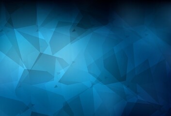 Obraz premium Dark BLUE vector backdrop with polygonal shapes.
