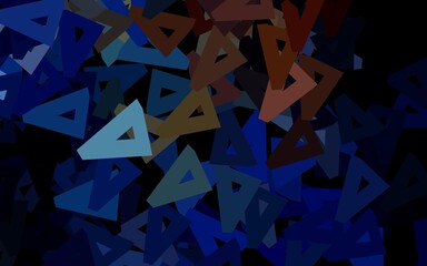 Dark Blue, Yellow vector backdrop with lines, triangles.