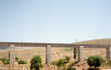 small Concrete structure Highway bridge in the nature of iran