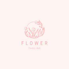 Fototapeta premium flower, line, nature, symbol, luxury, logo, design, template, elegant, leaf, identity, boutique, cosmetics, feminine, floral, vector, beauty, business, ornament, spa, yoga, icon, organic, shop, emblem