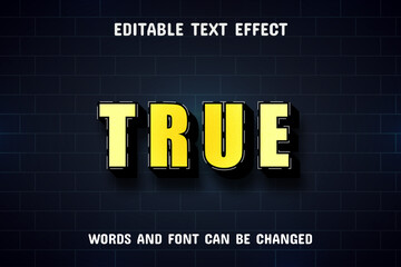 True text - yellow neon style text effect