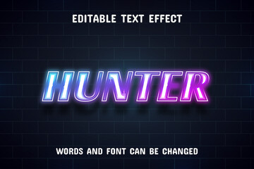 Hunter text - neon style text effect