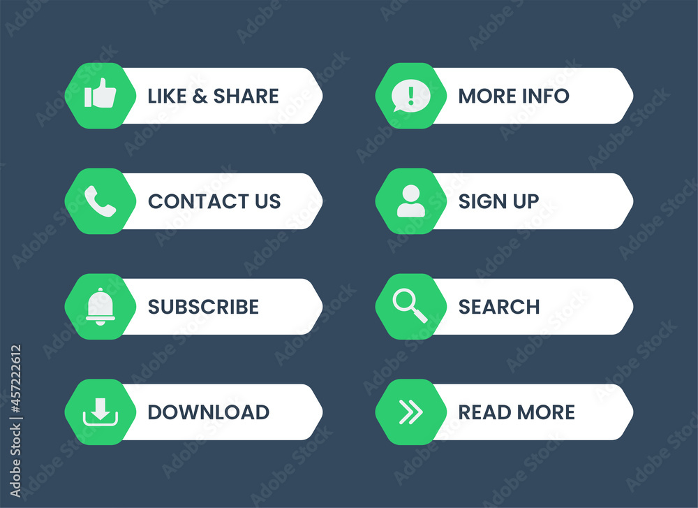 Poster flat design call to action button collection. suitable for many purposes.