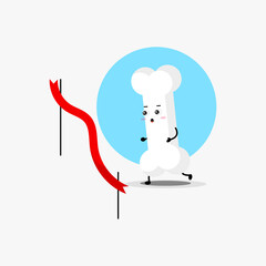 Cute bone character running competition