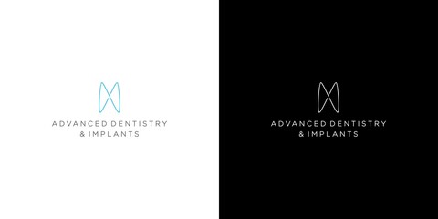 Modern and unique dental and dental implant logo design 1