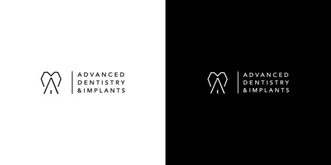 Modern and unique dental and dental implant logo design 2