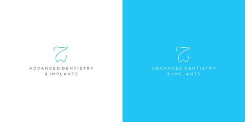 Modern and unique dental and dental implant logo design 4