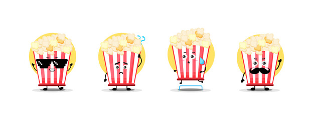 Cute popcorn character collection