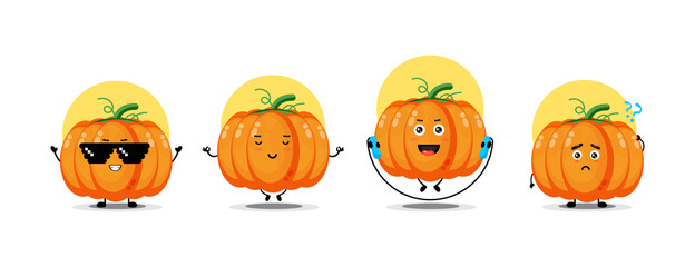 Cute pumpkin character collection