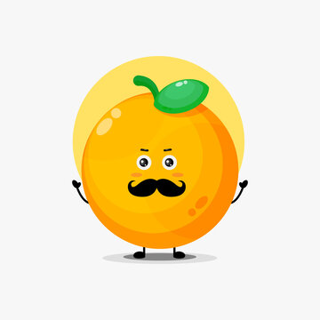 Cute orange character with mustache